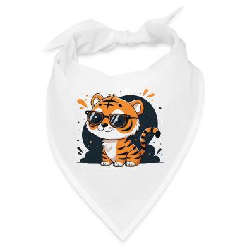 Orange Tiger Sonnenbrille - Bandana - Weiß - Vorne