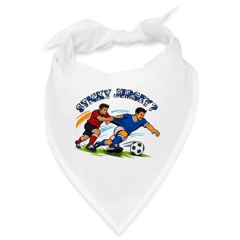Kampf um den Ball: Fußball-Duell - Bandana - Weiß - Vorne