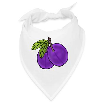 Pflaumen Obst Frucht Pflaume Garten - Bandana - Weiß - Vorne