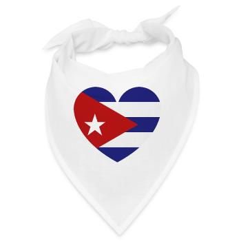 Heart Cuba Flagge - Bandana - Weiß - Vorne