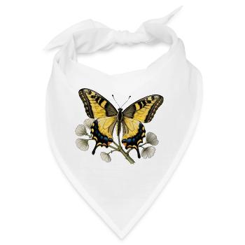 Schwalbenschwanz-Schmetterling – Gravurzeichnung - Bandana - Weiß - Vorne