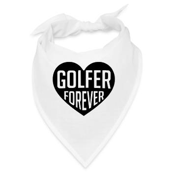 Golf - Golfer Forever Herz - Bandana - Weiß - Vorne