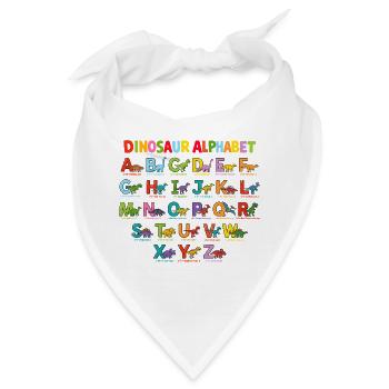 Dinosaurier Alphabet ABC Poster Kinderzimmer Dino  - Bandana - Weiß - Vorne