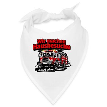 Feuerwehr Hausbesuch Ohne Termin - Bandana - Weiß - Vorne
