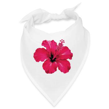 Hibiskus Neon Glow Fuchsia - Bandana - Weiß - Vorne