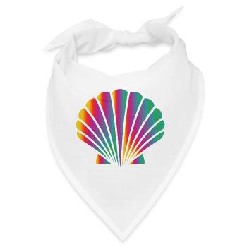 Bunte Muschel | Maritimes Kunstmotiv - Bandana - Weiß - Vorne