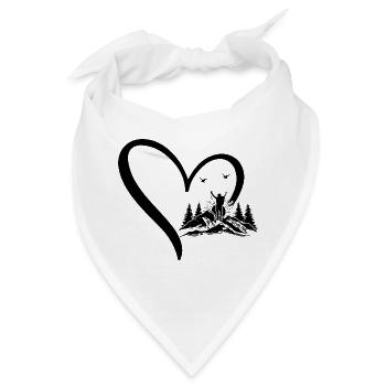 Hiking Lover Mountain Hiking Heart - Bandana - Weiß - Vorne