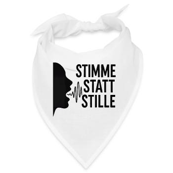 Stimme statt Stille für Demokraten Frauen Männer - Bandana - Weiß - Vorne