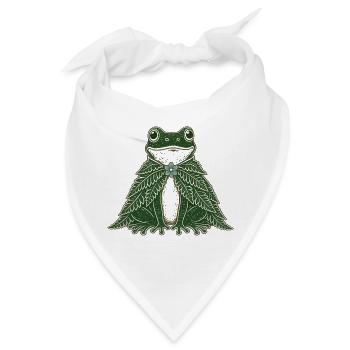 Farnumhangfrosch Cottagecore Volkskunst - Bandana - Weiß - Vorne