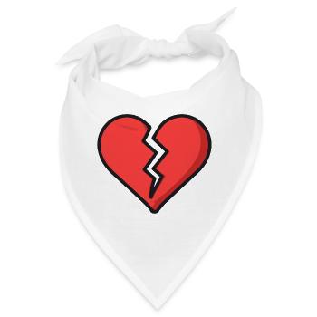 Gebrochenes Herz  - Bandana - Weiß - Vorne