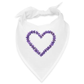 Lavendelherz aus violetten Blüten - Bandana - Weiß - Vorne