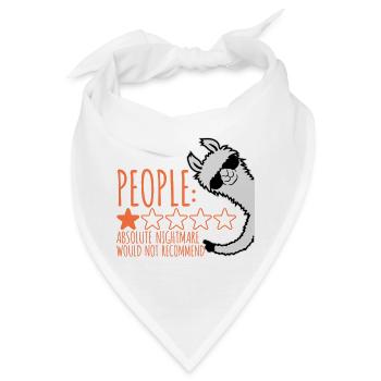 People Absolute Nightmare 1 Stern Review Lama Text - Bandana - Weiß - Vorne