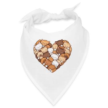 Katzenherz: Kuschel-Cosmos - Bandana - Weiß - Vorne