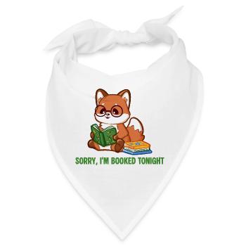 Fuchs mit Brille und Büchern - Sorry, I'm booked - Bandana - Weiß - Vorne