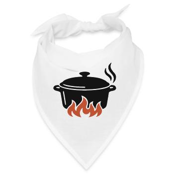 Kochtopf Lagerfeuer Logo - Bandana - Weiß - Vorne