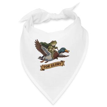 For Glory Frosch Reitet Ente Lustig Vogel Motiv - Bandana - Weiß - Vorne