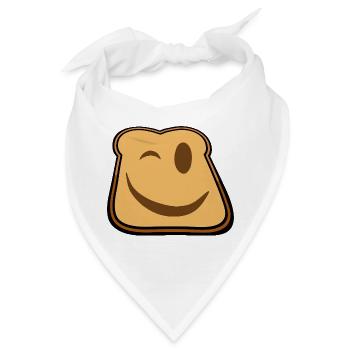 Winkender Toast Cartoon - Bandana - Weiß - Vorne