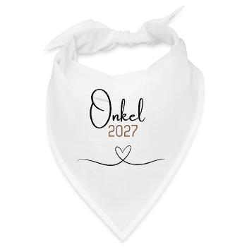 Onkel 2027 – Babyankündigung für den Onkel to be - Bandana - Weiß - Vorne