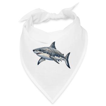 Tiefsee Hai Illustration - Bandana - Weiß - Vorne