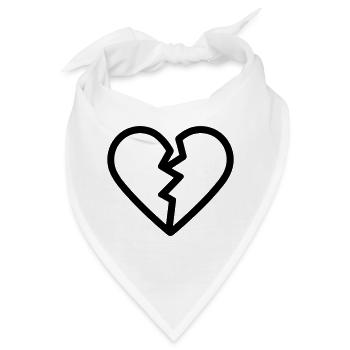 gebrochenes Herz - Bandana - Weiß - Vorne