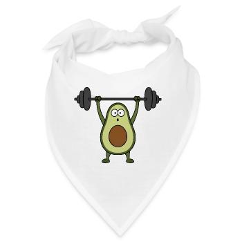 Avocado Gemüse Fitness Bodybuilder Comic Lustig - Bandana - Weiß - Vorne