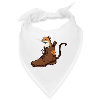 Hermelin im Herbstschuh - Bandana - Weiß - Vorne