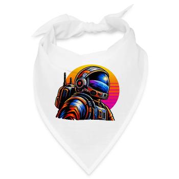 Astronaut im Neon-Sonnenuntergang - Bandana - Weiß - Vorne