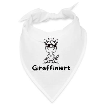 Giraffiniert – Coole Giraffe mit Sonnenbrille - Bandana - Weiß - Vorne