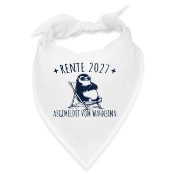 Rente 2027 Pinguin Abgemeldet vom Wahnsinn - Bandana - Weiß - Vorne