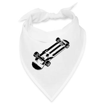 Cartoon Skateboarding - Bandana - Weiß - Vorne