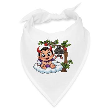 Teufelchen auf Wolke - Bandana - Weiß - Vorne