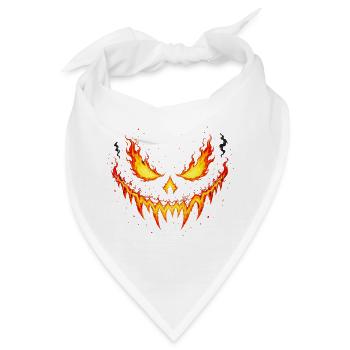 Inferno, Kürbisgrinsen, Horror, Geist, Halloween - Bandana - Weiß - Vorne