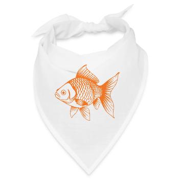 Süßer Goldfisch Comic Haustier Aquarium Geschenk - Bandana - Weiß - Vorne
