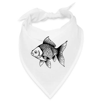Süßer Goldfisch Comic Haustier Aquarium Geschenk  - Bandana - Weiß - Vorne