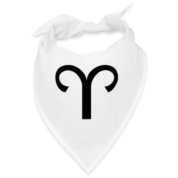 Sternzeichen Widder - Bandana - Weiß - Vorne