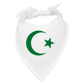 Stern u. Halbmond - Bandana - Weiß - Vorne