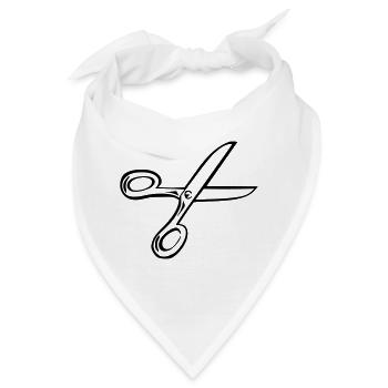 Schere - Bandana - Weiß - Vorne