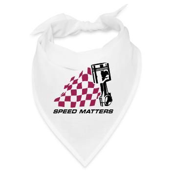 SPEED MATTERS ZIELFLAGGE UND KOLBEN - Bandana - Weiß - Vorne