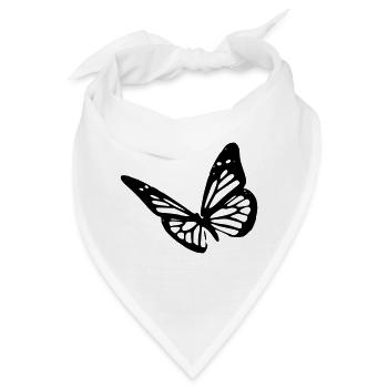 butterfly - Bandana - Weiß - Vorne