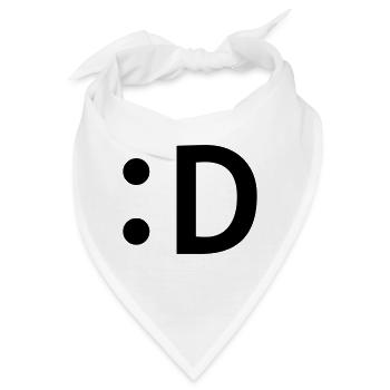 :D smiley lachen - Bandana - Weiß - Vorne