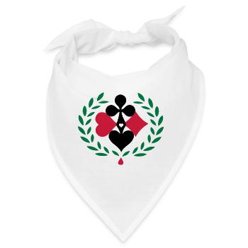 Poker Spiel Glücksbringer - Bandana - Weiß - Vorne