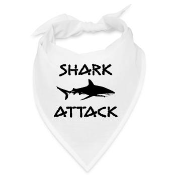 shark attack - Bandana - Weiß - Vorne