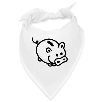 Sparschwein - Line - Bandana - Weiß - Vorne