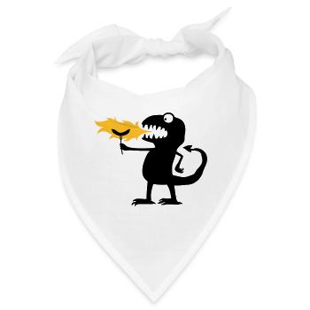 Drache_grillt - Bandana - Weiß - Vorne