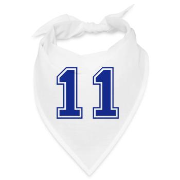 11 - Nummer - Zahl - Bandana - Weiß - Vorne