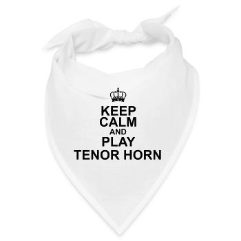 Keep Calm and play Tenor Horn - Bandana - Weiß - Vorne