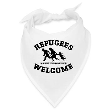 Refugees Welcome (versch. Farben) - Bandana - Weiß - Vorne