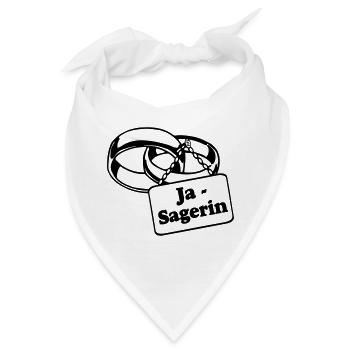 Junggesellenabschied , JGA Braut Ja Sagerin (25) - Bandana - Weiß - Vorne