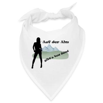 "Auf der Alm gibt's koa Sünd" by Claudia-Moda - Bandana - Weiß - Vorne