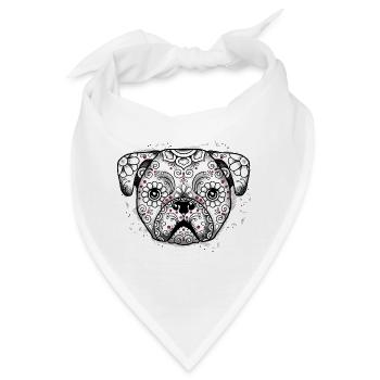 Welpe Sugar Skull - Bandana - Weiß - Vorne
